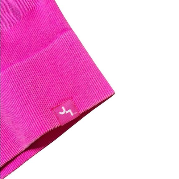 JOYLAB Seamless Crop Short Sleeve Tee Neon Pink Size Large - Picture 3 of 4